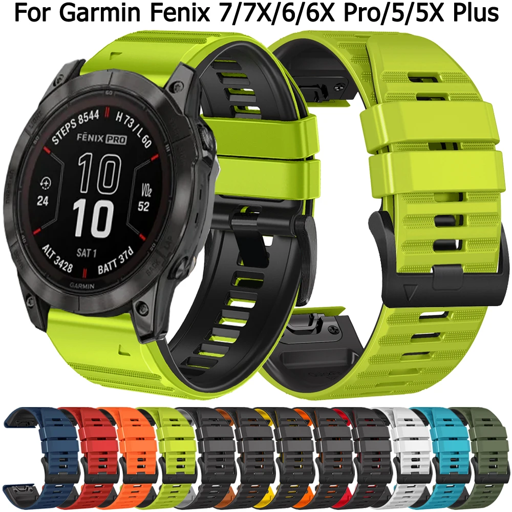 22mm 26mm Strap For Garmin Fenix 7 7X 6 6X Pro 5X Plus Silicone Watch Band Forerunner 945 Epix Gen 2 47 51mm Wristband Bracelet