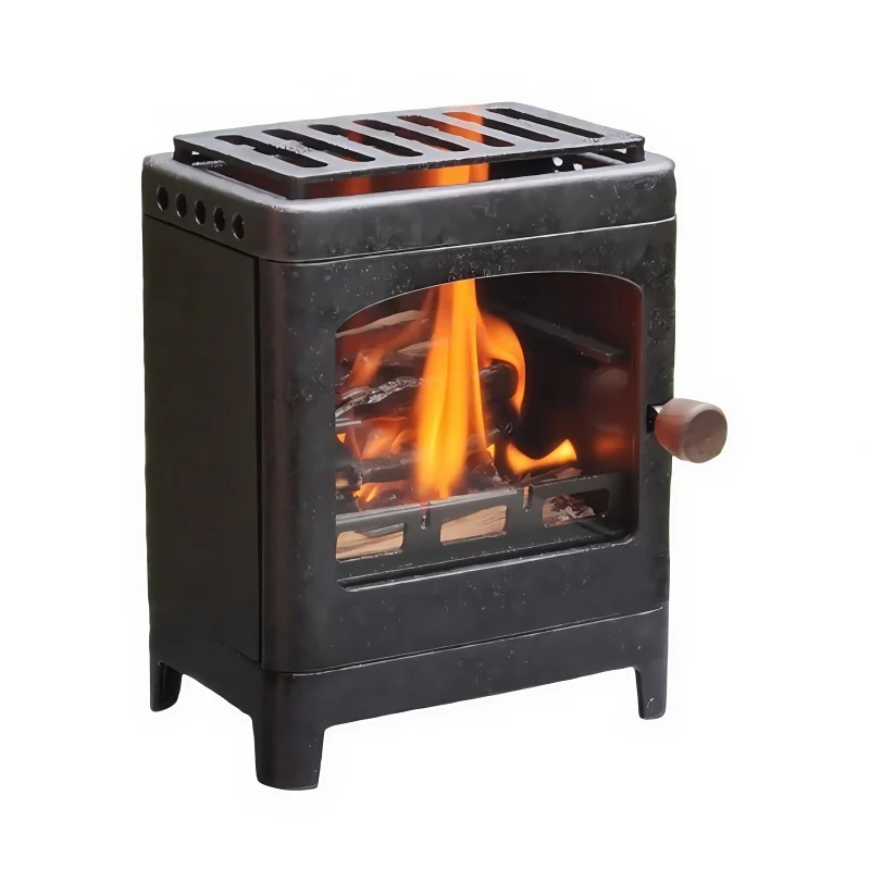 Mini estufa de escritorio, chimenea de bioetanol, fogata decorativa de mesa interior con ventana de visualización para ambiente, calentamiento, té Bre