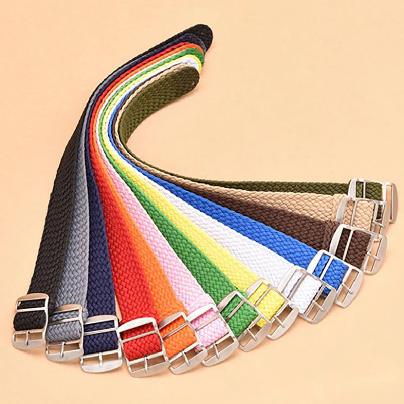 Nylon Weave Watch Strap for Perlon Watchband Wristband Women Men Bracelet Watch Accessories 14mm 16mm 18mm 20mm 22mm Sport Band