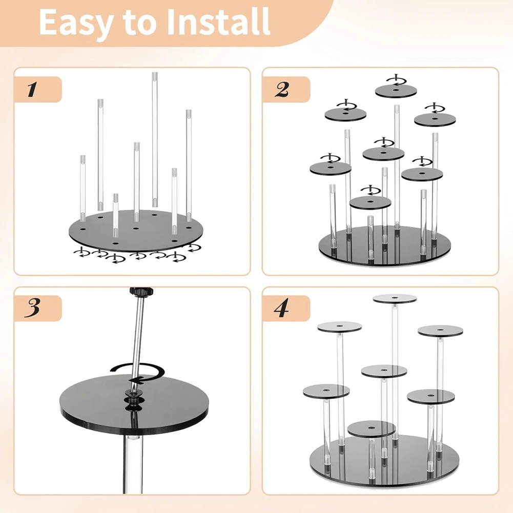 ABJT-Acrylic Dessert Display Stand Jewelry Cake Perfume Storage Rack Birthday Cupcake Display Rack Organizer