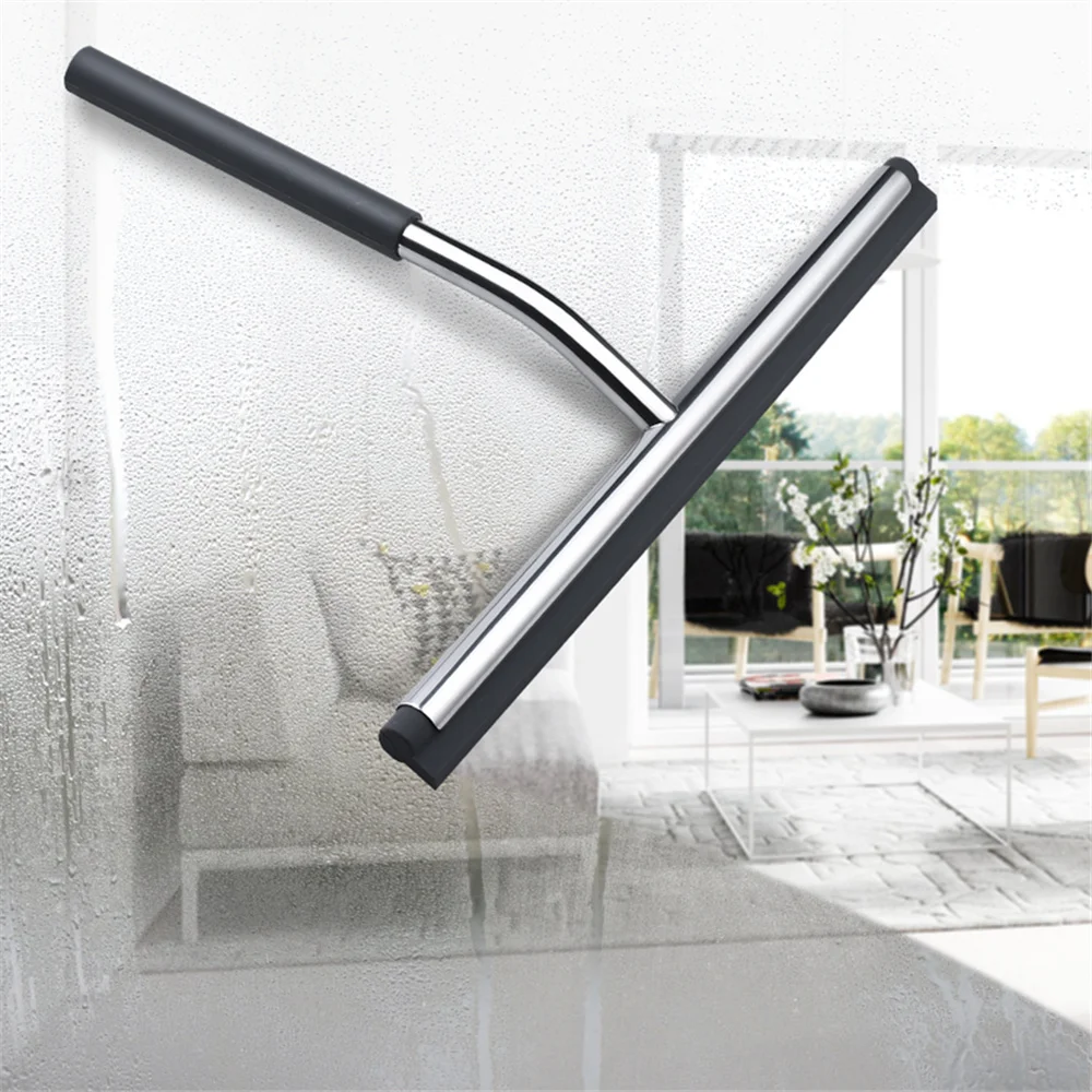 10\'\' INCH Silicone Shower Squeegee Scrape Black Gray Color With Hook Cleaner Bathroom Kitchen Glass Car Cleaning Tools