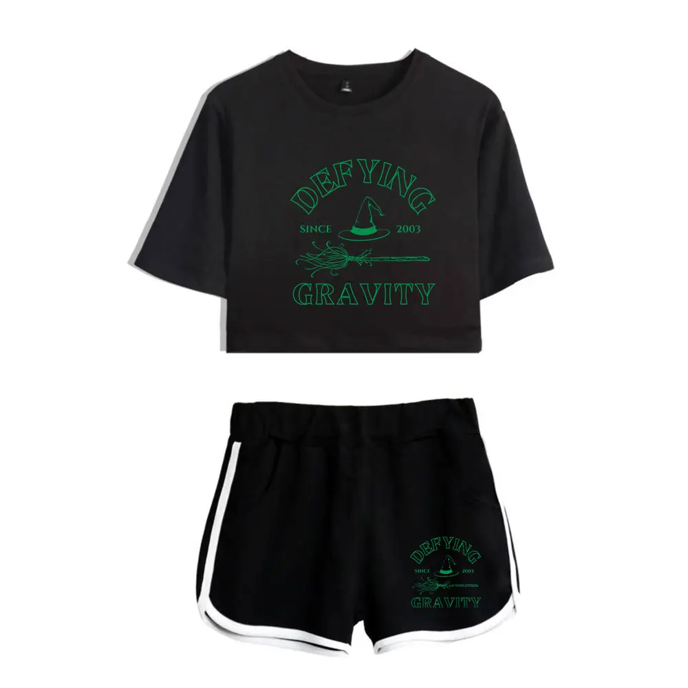 Wicked Defying Gravity Vintage 90s Merch Tops Two Piece Set Streetwear Shorts+Lovely TShirt Harajuku Women Basic Blusa Y2k Top