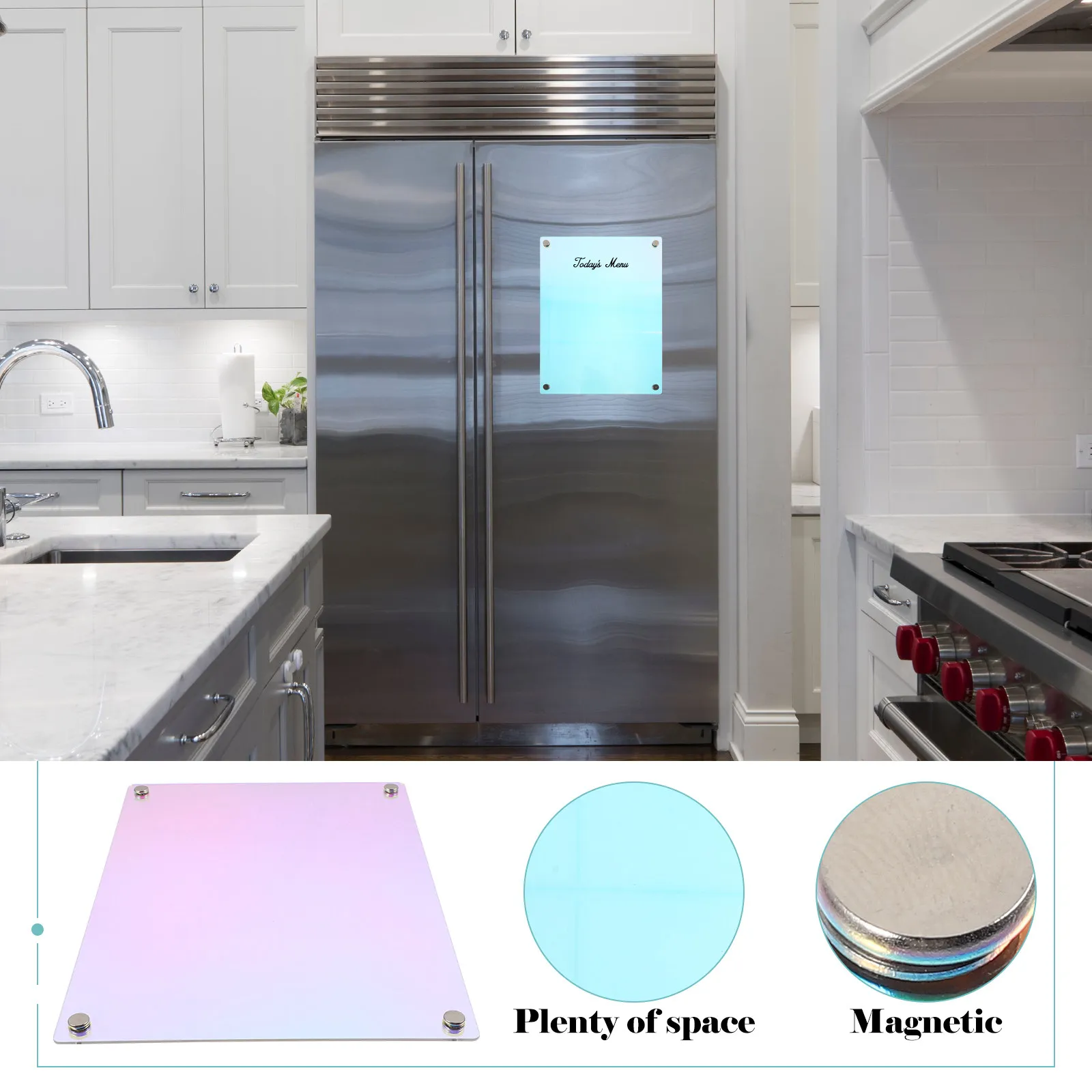 Magnetic Acrylic Refrigerator Dry Erase Board Weekly Planner Memo Board for Kitchen Notes and Reminders