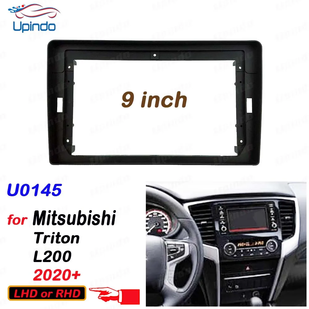 2 Din 9 Inch Car Radio Installation DVD GPS Plastic Fascia Panel Frame Dash Mount Kit for Mitsubishi Triton L200 2020+