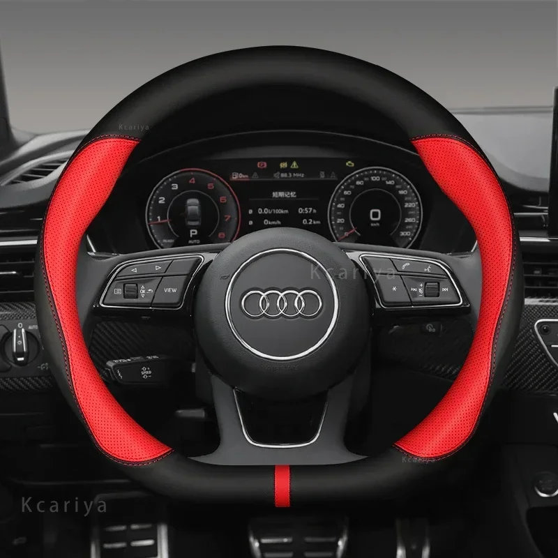 Car leather Steering-wheels Cover 37 38cm 15