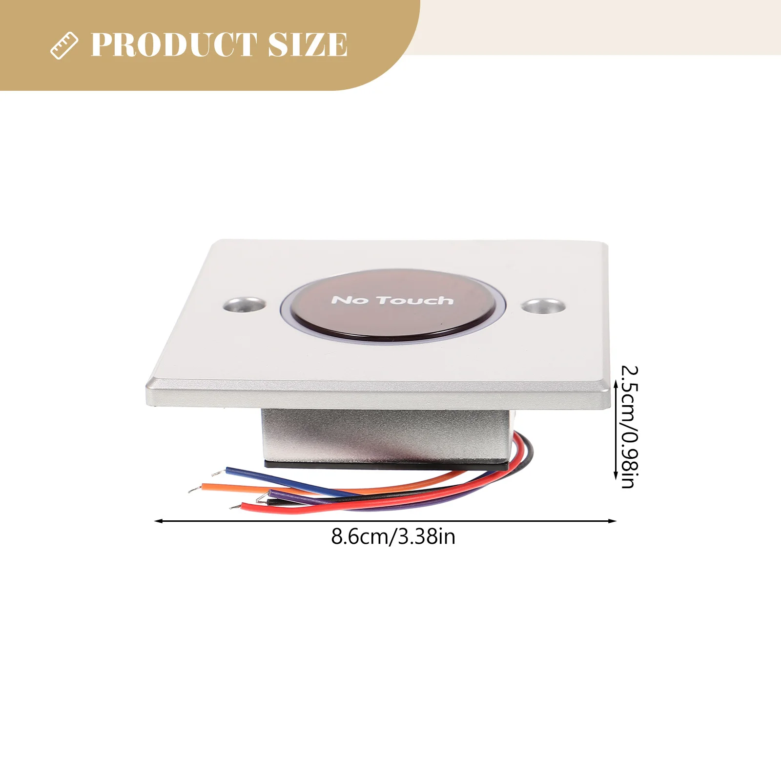 زر الخروج بمستشعر الأشعة تحت الحمراء، زر تحرير خروج الباب التلقائي بدون تلامس، غطاء لوحة الحائط للوصول إلى باب جرس الباب #6