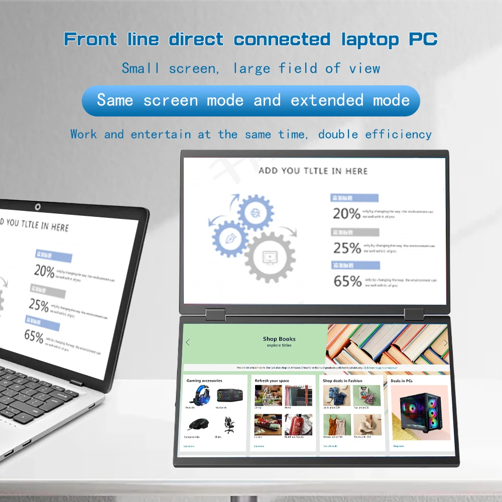 Imagem -05 - Monitor Duplo com Display Hdmi 15.6 Polegada 1080p Lançamento de 360 Graus Tela de Alta Pixel 1k para Telefone Laptop Desktop pc Jogos Psp