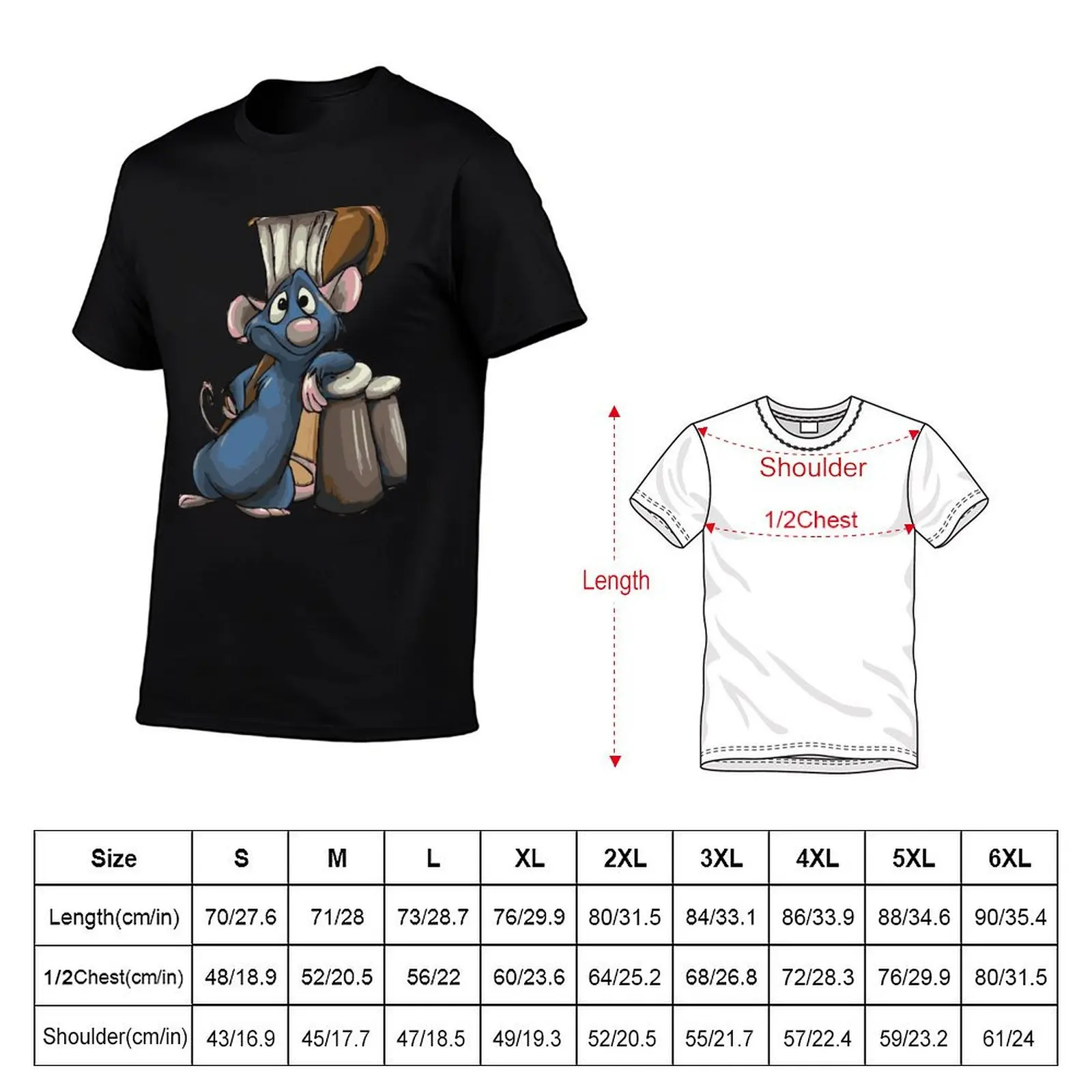 Remy- Ratatouille T-Shirt Large Size Soft Cotton T-Shirt