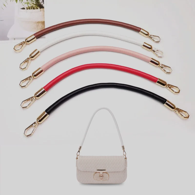 10MM/50CM PU Leather Bag Strap Handbags Handles For Handbag Short Bag Strap Purse Strap Golden Buckle Replacement Bag Belt Band