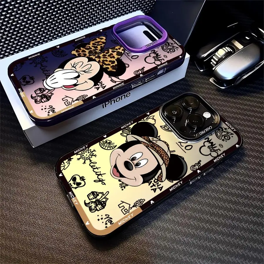 Disneys Leopard Mickeys Minnies Phone Case for Oppo A3x A60 A79 A98 A1 A78 A58 A38 A18 A57 A76 A36 A17 A94 A74 A55 4G 5G Matte