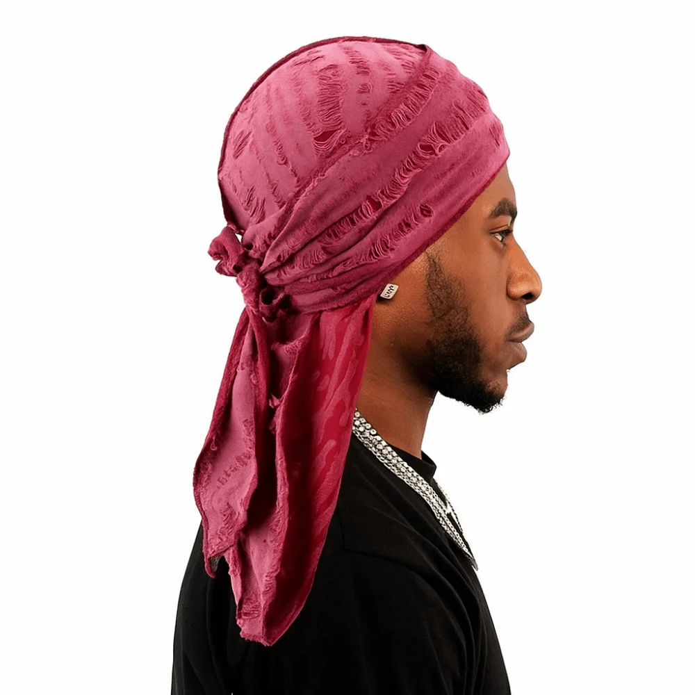 Cotton Hip Hop Bandana Headscarf Headband Cycling Head Scarf Long Tail Pirate Cap Strap Headband Hat Breathable Hole Bandana Cap