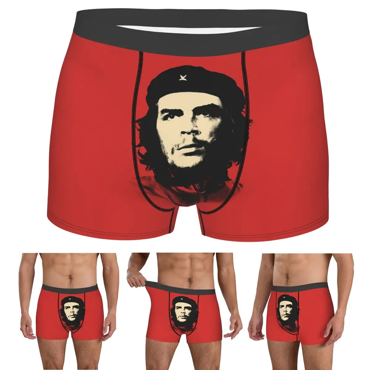 

Трусы-боксеры, шорты, трусы Че Гевары, мужское мягкое нижнее белье для мужчин, подарок бойфренду