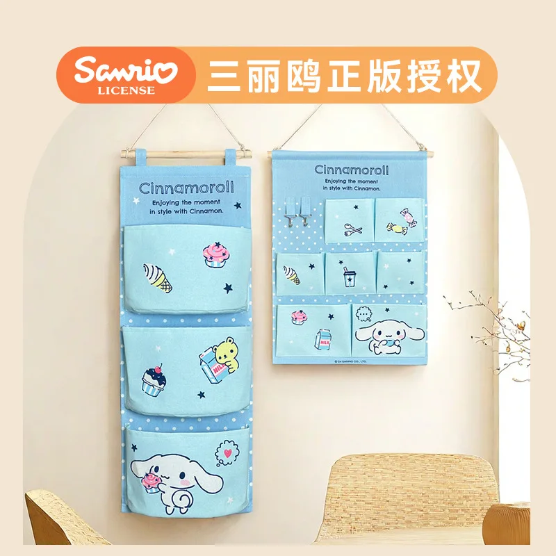 

Sanrio Hanging Waterproof Storage Bag Hello Kitty Cinnamoroll Kuromi Wall Behind The Door of The Dormitory Bedroom Bag Home Gift