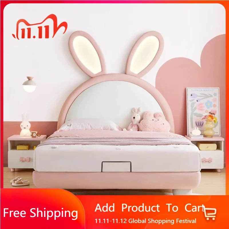 

Nordic Luxury Girls Double Bed Frame Animal Shape Cute Villa Princess Bed Loft Modern Unique Bedroom Muebles Hotel Furniture