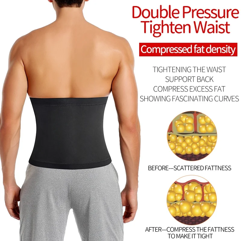 Mens Abdomen Reducer Sauna Body Shaper Fitness Sweat Trimmer Belt Waist Trainer Belly Slimming Shapewear Waist Trainer Corset