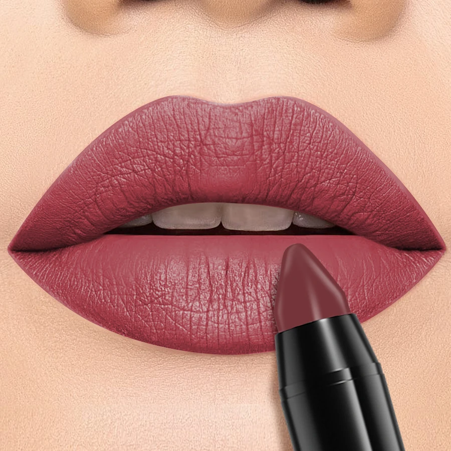 15 Colors 1PC Lipstick Matte Velvet Finish Smooth Lip Liner Pen Long Lasting Lips Korean Makeup Pink Brown Lip Tints Cosmetics