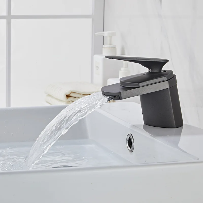 Home Kitchen And Bathroom Basin Faucet Paint Black Stainless Steel Hot And Cold Two-speed Water Outlet Household Pressurized Wat