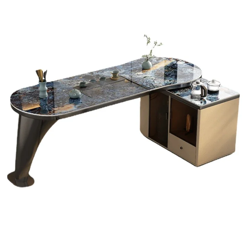 

Stone Plate Table-Chair Set Modern Light Luxury Office Tea Table
