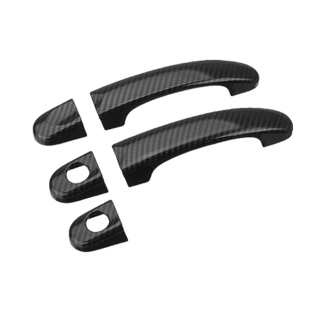 Car Upgrade Glossy Black Carbon Fiber Door Handle Cover Trim For Volkswagen Beetle 1998 - 2011 Chrome Car Decoration Accessories