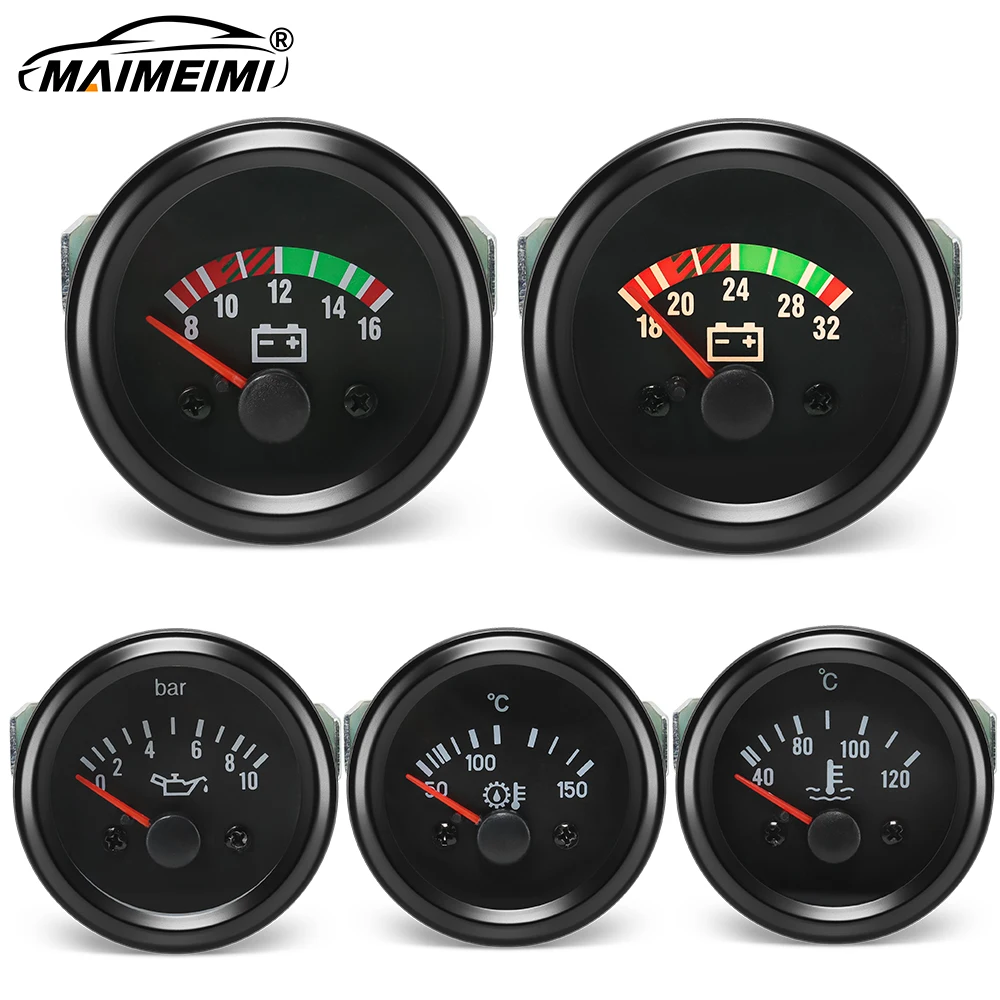 Voltímetro para carro diesel 12v 24v, conjunto de gerador diesel, acessórios, medidor de tensão 8-16v 16-32v, temperatura da água, nível de combustível, temperatura do óleo