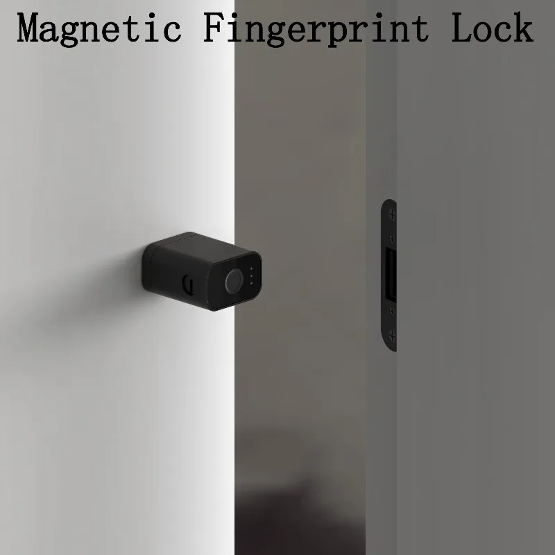 Magnetic swipe fingerprint lock wooden door concealed door indoor bedroom handle lock mute