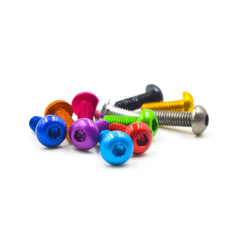 M5*6-30 Aluminum Alloy Button Head Socket Cap Screws, Color Anodized, Decorative Hex Socket Bolts, High Quality Fasteners