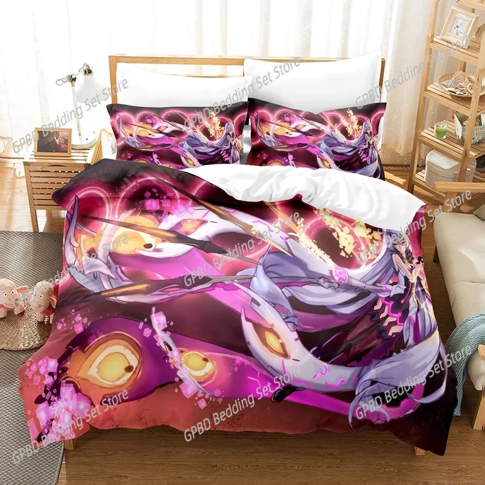 3D Anime Honkai Impact 3rd Bedding Set Printed Decorative Duvet Cover Set Bedclothes Quilt Cover Home For aldult teen