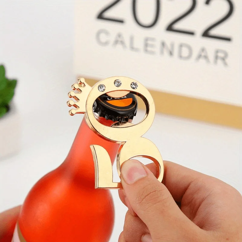 10PCS Crown Digital 50 Bottle Opener for 50th Birthday Alloy Beer Opener with Packing Box for Company Bar Celebration Souvenirs