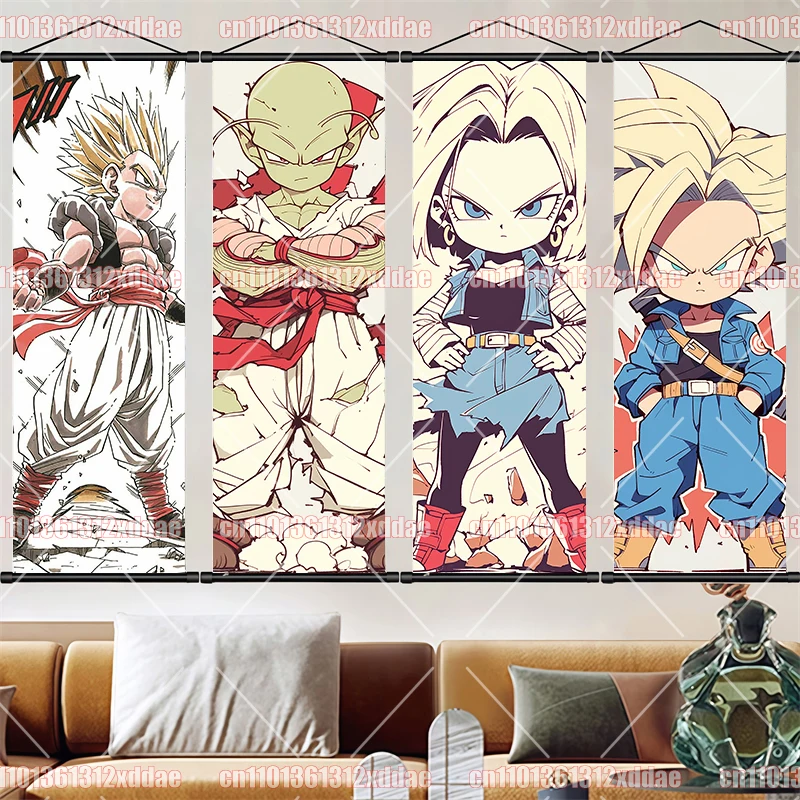Dragon Ball Anime Scroll Painting Living Room Bedroom Wall Decoration Art Poster Goku Vegeta Broly Piccolo Fan Collection Gift - view 2