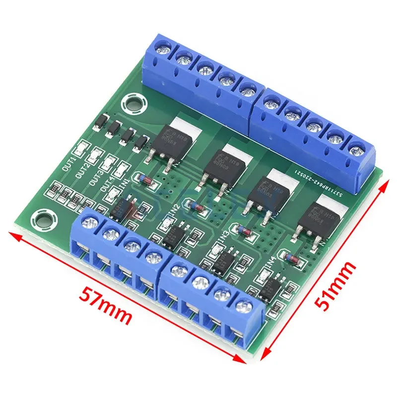 MOS FET F5305S 4 Channels Pulse Trigger Switch Controller PWM Input Steady for Motor LED 4 Way 4ch 4 way Diy Electronic Module