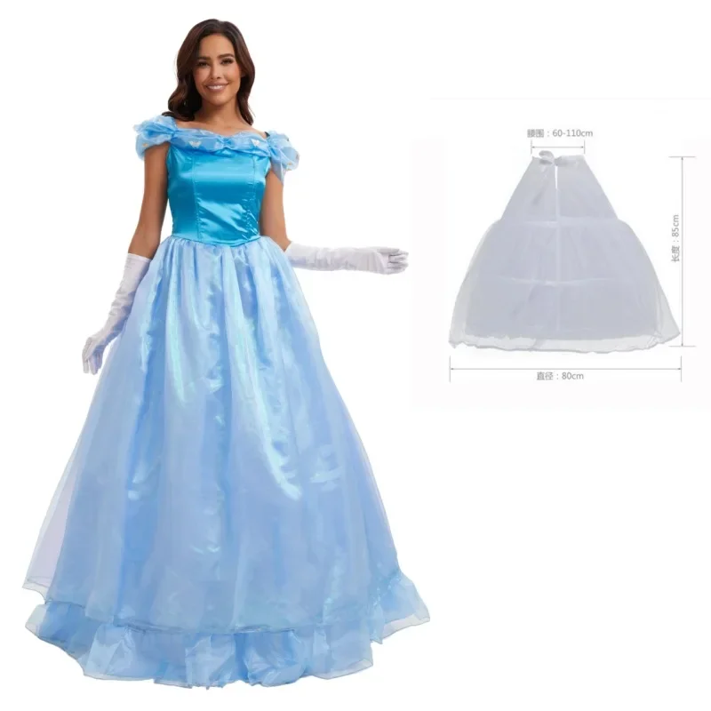 Disney Prinzessin blau Kleid Bühne Performance Kostüme setzt Halloween Schnee wittchen Cosplay Kostüme Aschenputtel Cosplay Kostüme