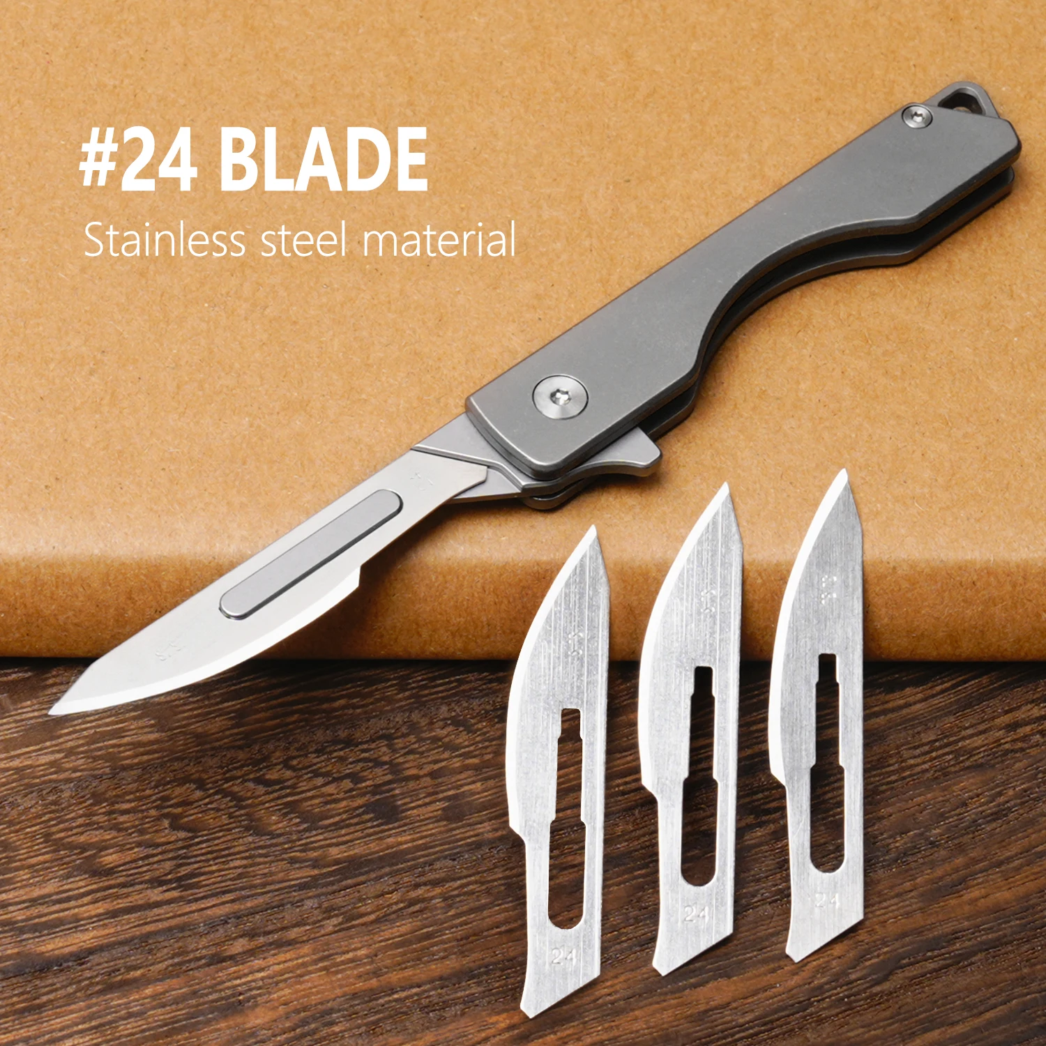 TGZUO Titanium Alloy Scalpel Folding Knife We Knife EDC Tool Pocket Stainless Steel Blade Outdoor Portable Cutting Tool