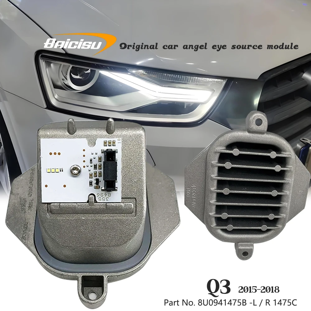 

New Right & Left 8U0941475B DRL Daylight modules For 2015-2018 AUDI Q3 8U LED Control Unit 8U0941475C Headlight Controller WHITE