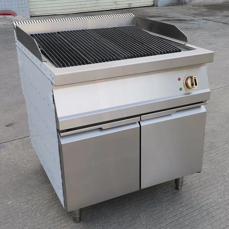 Commercial Electric Chargrill with Cabinet Electric Grill Griddle Stainless Steel BBQ Grill for Hotel & Restaurant