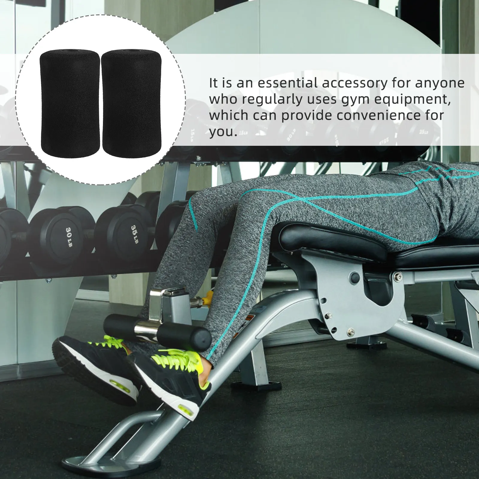4 Piezas de Almohadillas de Espuma para Equipos de Gimnasio, Fundas de Soporte de Esponja Suave de Repuesto para Máquinas de Abdominales y Extensiones de Piernas, Cubre Pies