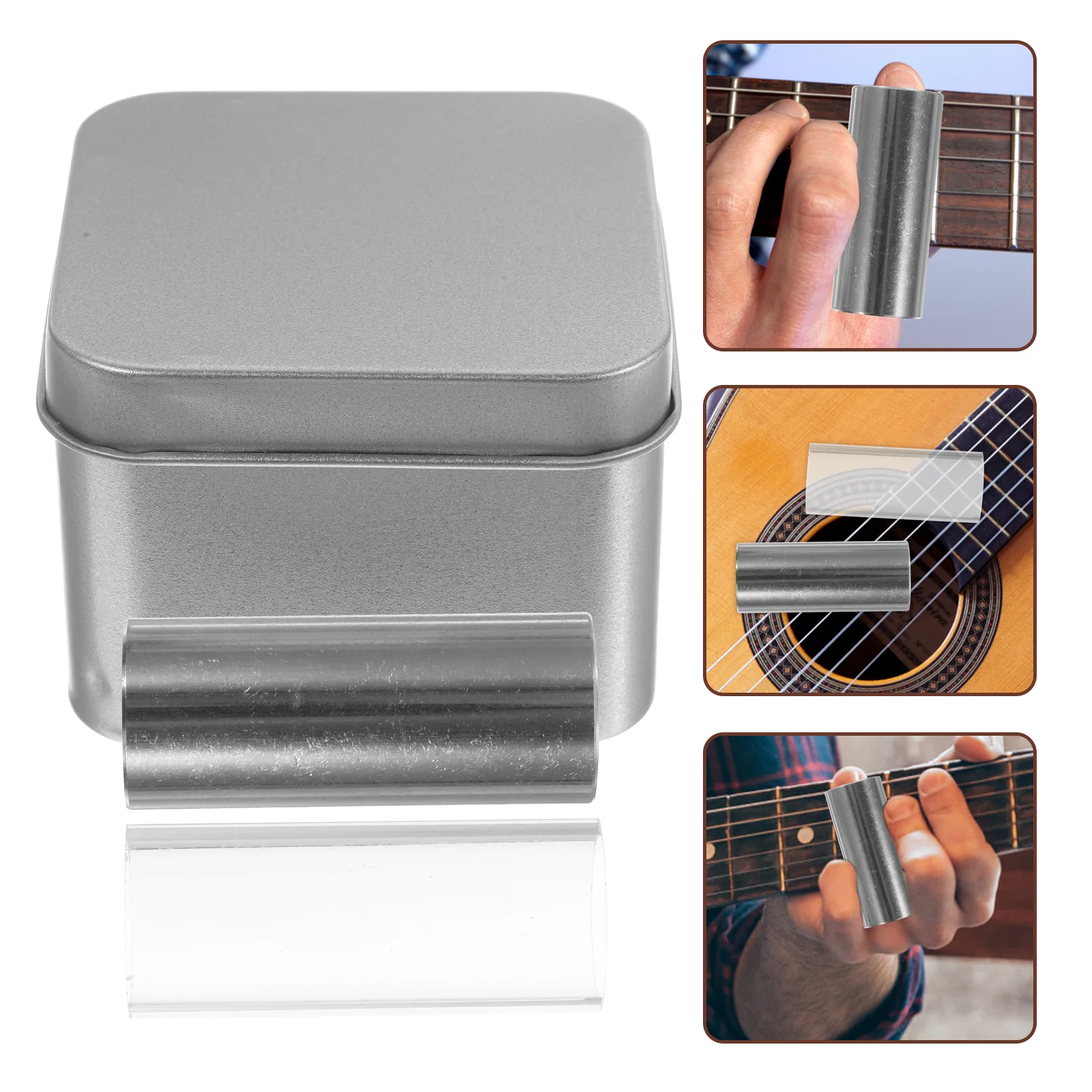 

2Pcs Guitar Slide Pack Stainless Steel Acrylic Wear Resistant Guitar Pick Punch Musical Instrument Slider for Electric Acoustic
