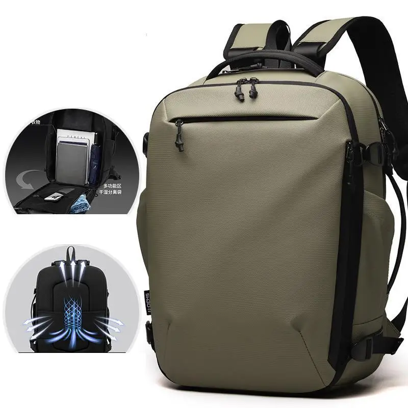 Large Capacity Backpack Men's Business Casual Multifunctional Computer Bag Fashionable Simple Student Travel Waterproof Backpack