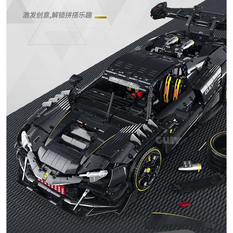 Electroplating Limited Edition 296 Sports Car Building Blocks GULY 10627 High Tech Vehicle Brick Chrismas Gift Model Toy ﻿