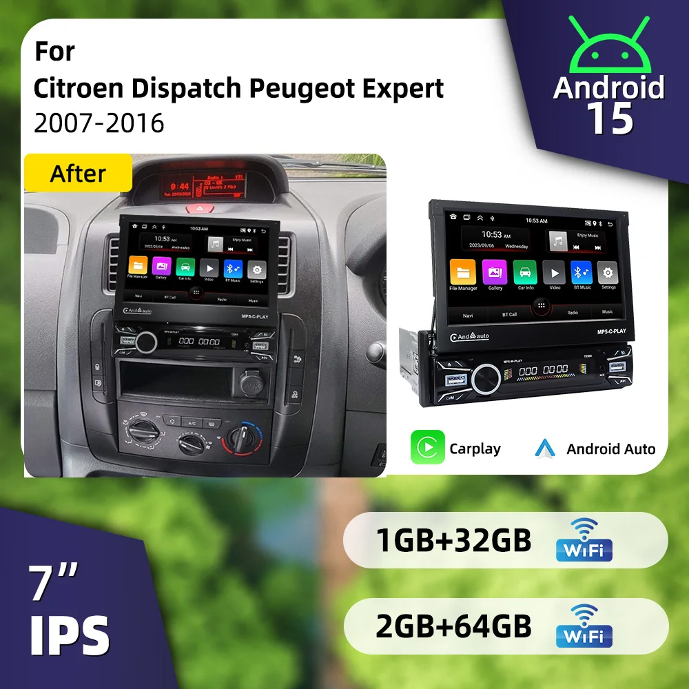 1Din Telescopic Car Stereo 7