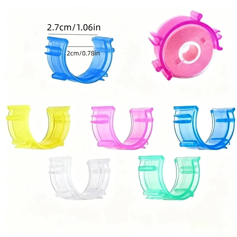 32Pcs Colorful Sewing Bobbin Clips Thread Spool Huggers Sewing Bobbin Clips Bobbin Thread Organizer DIY Sewing Tools, Color Rand