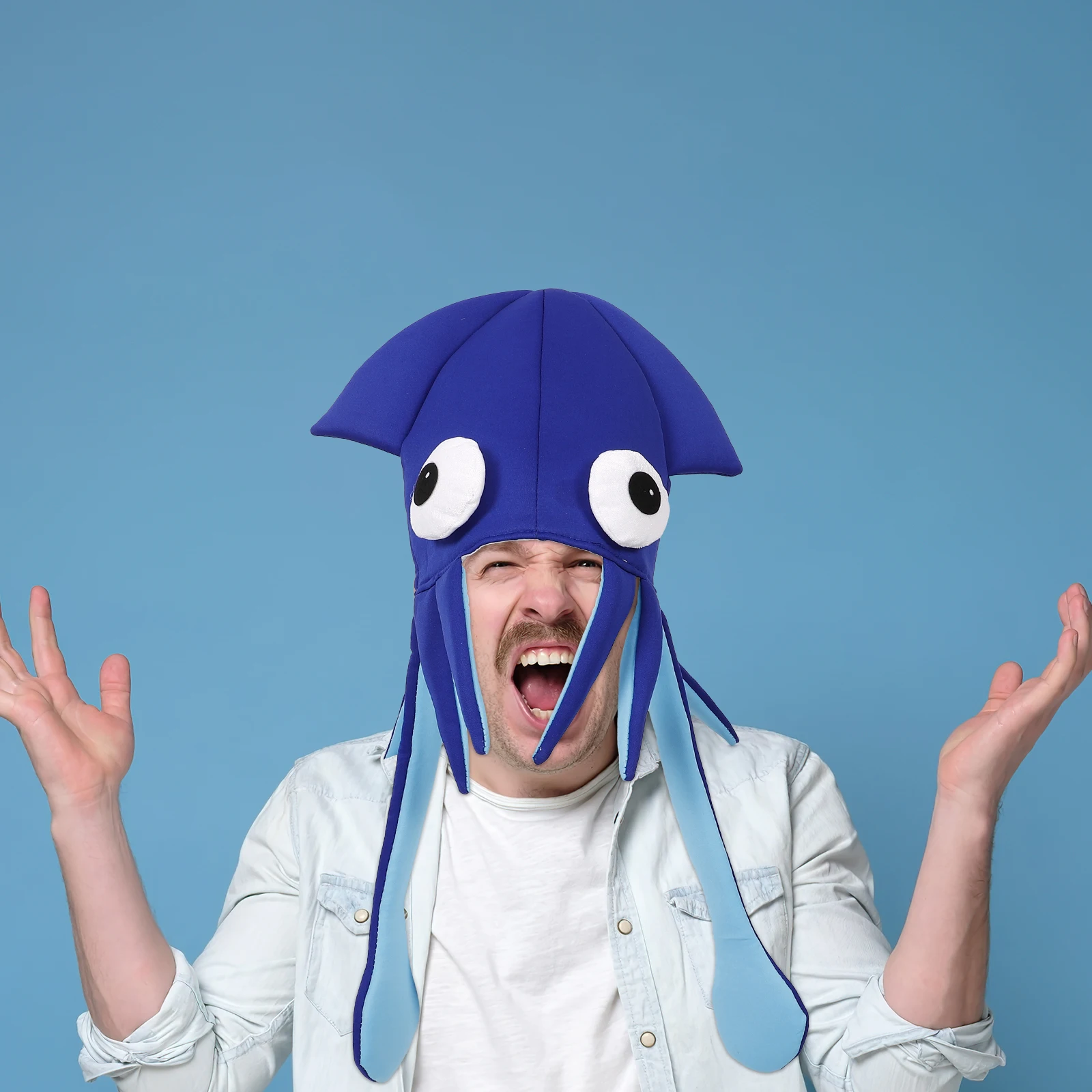 Sombrero de calamar divertido novedad pulpo Animal gorra tela disfraz accesorio fiesta dibujos animados
