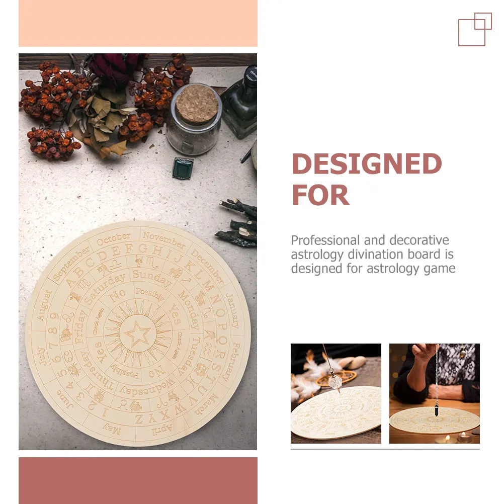 

1Pcs Exquisite Wooden Divination Plate Carving Astrology Board Home Decor Gifts