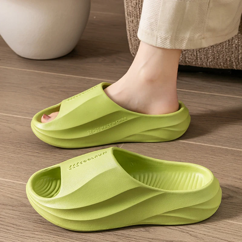 

Comfort Thick Bottom Massage Indoor Slippers Women Summer 2026 Non Slip Bathroom Shower Slides Plus Size Couple's Home Slides