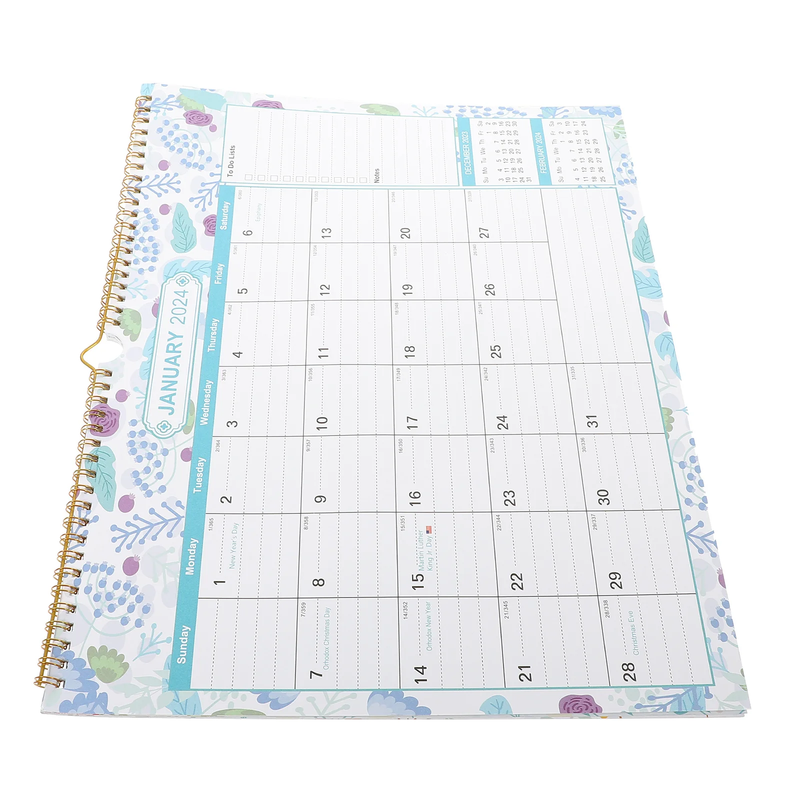 Household Calendar Office Hanging English Monthly 2024 Coated Paper Practical Daily Use Festivals Dates Clear Write