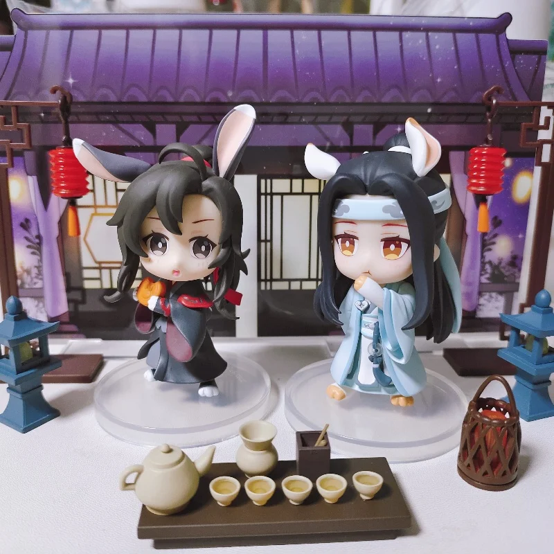 

Anime Mo Dao Zu Shi Action Figure Set Wei Wuxian Lan Wangji Mid-autumn Series Invite Month Stand Collection Model Gift