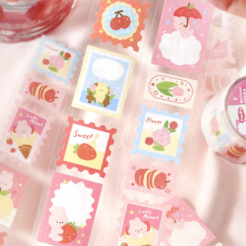 30mm * 3m Forest Sweet Fruit House Series Kawaii Animal Flower Pattern Label Die Cutting Tape DIY Scrapbooking Material
