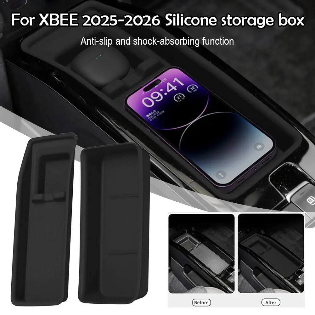Silicone StorageTray For XBEE 2025-2026 Model Central Control Anti-Shock Storage Box Easy to clean Car Interior Tray Organizer