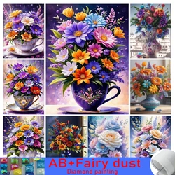 Kleur Bloemen 120 Kleuren Ab Fee Dust Diamond Painting Collectie Stilleven Bloem Wase Full Mozaïek Arts Diy Borduurwerk Foto