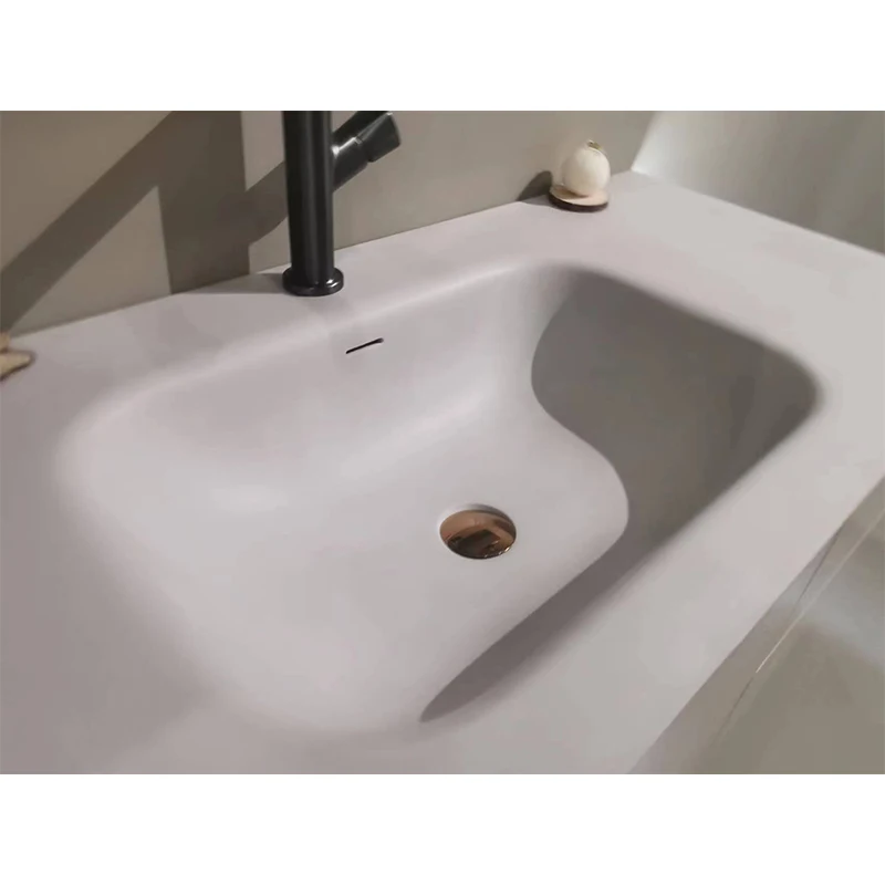 Bathroom cabinet 80cm 100cm integrated basin countertop matte