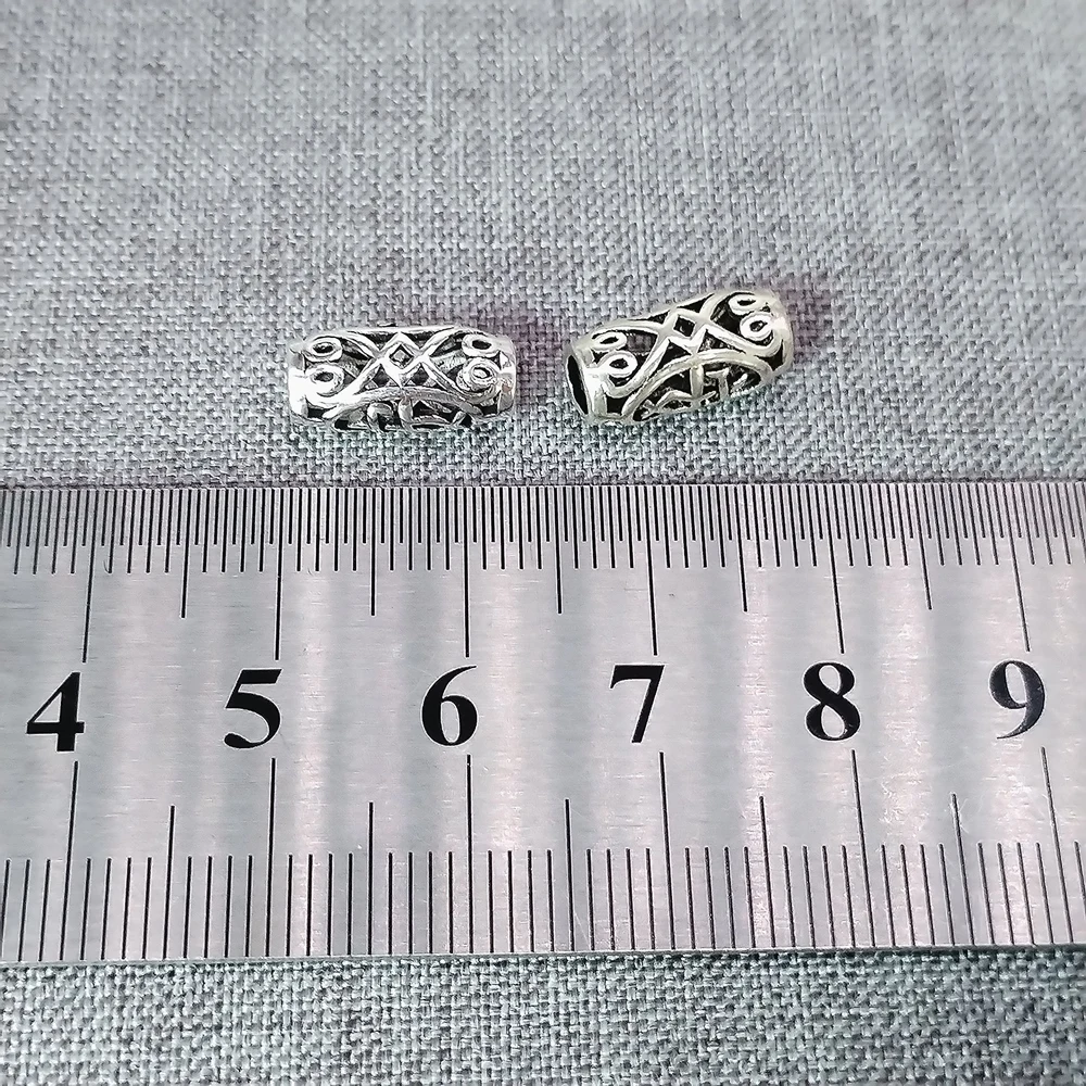 2 Pieces of 925 Sterling Silver Chinese Safe & Sound Beads Barrel Spacer for Bracelet Necklace